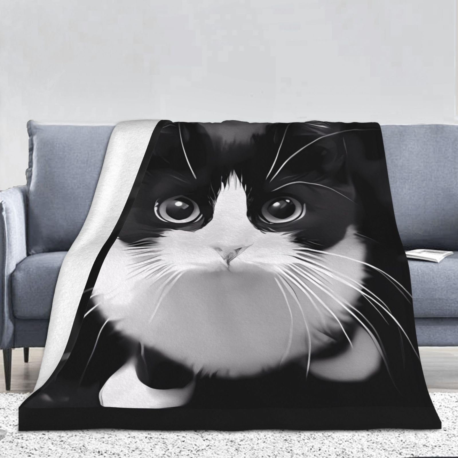 Amazon｜おもしろ 猫 猫柄 毛布 ブランケット かわいい ふわふわ